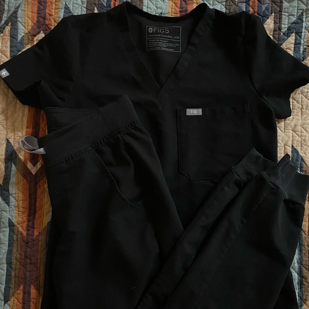 Figs XXS Black Scrub Set